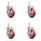 Service Caster 5 Inch Red Poly Wheel Swivel 7/8 Inch Square Stem Caster Set with Brake SCC SCC-SQ20S514-PPUB-RED-TLB-78-4 - alternate 1